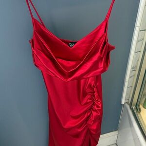 Windsor Strapless Red Satin Dress